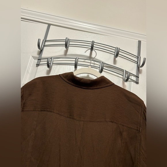 Women’s 16 villager by Liz Claiborne blouse NWT brown collared shirt - Picture 9 of 12
